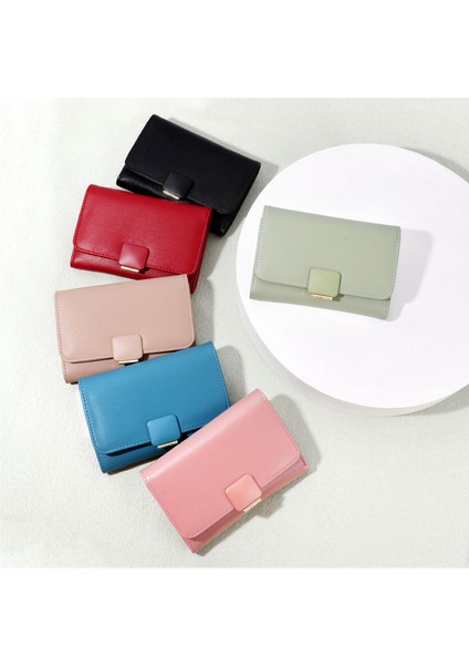 Cüzdan Öğrenci Bayan Para Cüzdanı Basit Kısa Fermuarlı Clutch Kart Tutucu (Yurt Dışından)