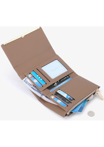 Kadın Cüzdan Üç Katlı Çoklu Kart Yuvası Para Cüzdanı Moda Kart Tutucu (Yurt Dışından)