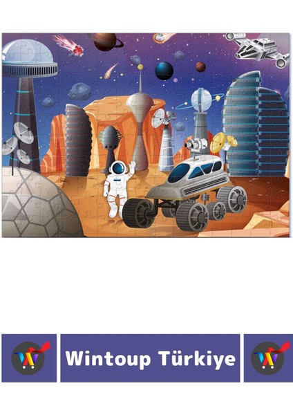Premium Seri Eğlenceli El Göz Koordinasyon Beceri Geliştirici Çocuk 150 Parça Puzzle Mars'ta Yaşam fiyatları