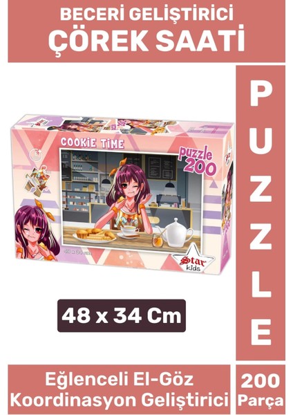 Özel Seri Eğlenceli El Göz Koordinasyon Beceri Geliştirici Çocuk 200 Parça Puzzle Çörek Saati