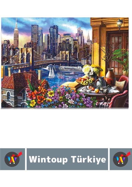 Eğlenceli El Göz Koordinasyon Hafıza Beceri Geliştirici 2000 Parça Puzzle Uyumayan Şehir Brooklyn modelleri