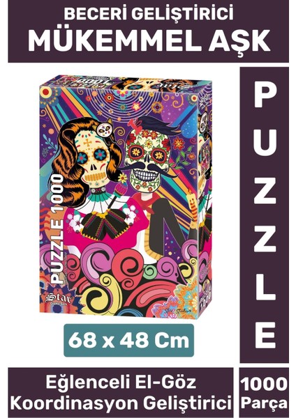 Eğlenceli El Göz Koordinasyon Beceri Görsel Algı Geliştirici Çocuk 1000 Parça Puzzle Mükemmel Aşk