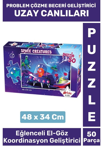 Premium Eğlenceli El Göz Koordinasyon Problem Çözme Beceri Geliştirici Çocuk Puzzle Uzay Canlıları