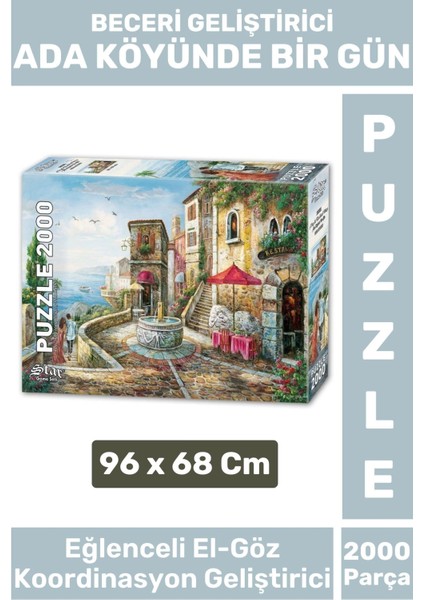 Eğlenceli El Göz Koordinasyon Hafıza Beceri Geliştirici 2000 Parça Puzzle Ada Köyünde Bir Gün