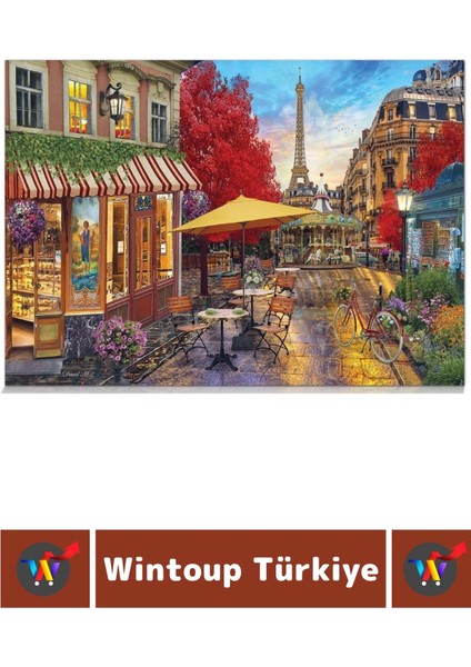 Premium Eğlenceli El Göz Koordinasyon Hafıza Beceri Geliştirici 1500 Parça Puzzle Paris'te Akşamüstü modelleri