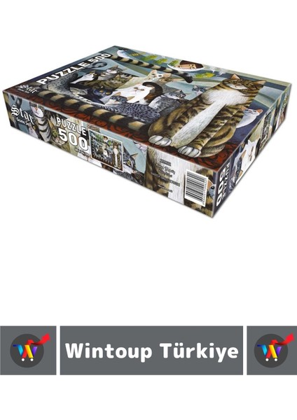 Özel Eğlenceli El Göz Koordinasyon Beceri Görsel Algı Geliştirici Çocuk 500 Parça Puzzle Kedi Ailesi fiyatları