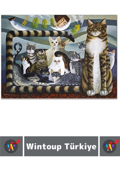 Özel Eğlenceli El Göz Koordinasyon Beceri Görsel Algı Geliştirici Çocuk 500 Parça Puzzle Kedi Ailesi modelleri