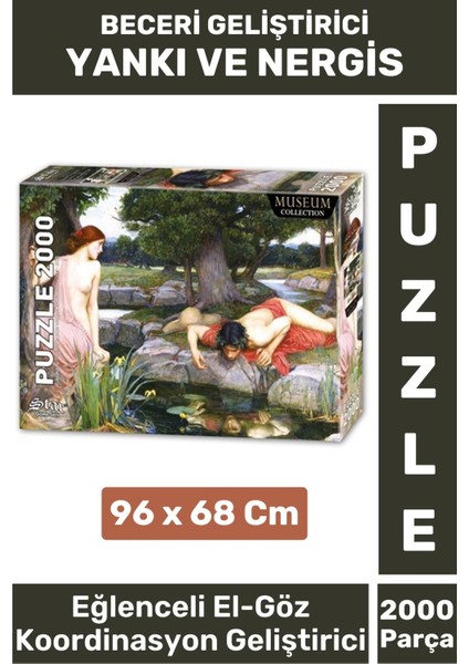 Premium Eğlenceli El Göz Koordinasyon Hafıza Beceri Geliştirici 2000 Parça Puzzle Yankı ve Nergis