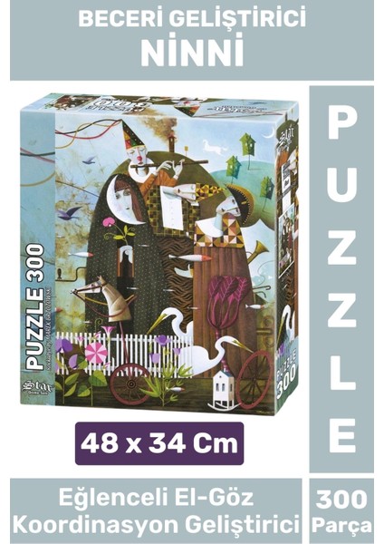 Premium Eğlenceli El Göz Koordinasyon Beceri Görsel Algı Geliştirici Çocuk 300 Parça Puzzle Ninni