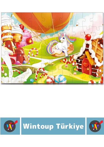 Premium Seri Eğlenceli El Göz Koordinasyon Beceri Geliştirici Çocuk 2X50 Parça Puzzle Şeker Diyarı fiyatları