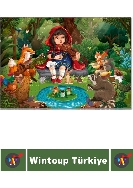 Premium Seri Eğlenceli El Göz Koordinasyon Beceri Geliştirici Çocuk 2X50 Parça Puzzle Ormandaki Kız fiyatları