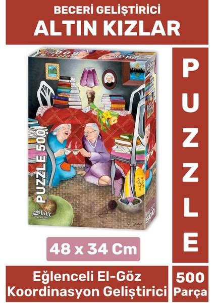 Eğlenceli El Göz Koordinasyon Beceri Görsel Algı Geliştirici Çocuk 500 Parça Puzzle Altın Kızlar