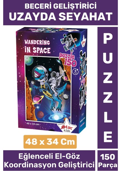 Özel Seri Eğlenceli El Göz Koordinasyon Beceri Geliştirici Çocuk 150 Parça Puzzle Uzayda Seyahat