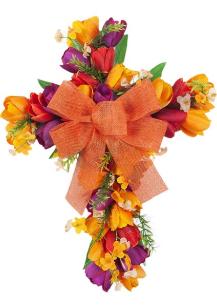 Çiçek Çelenk Kapı Çelenk Festivali Paskalya Çelenk Turuncu (Yurt Dışından) modelleri