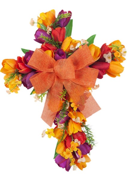 Çiçek Çelenk Kapı Çelenk Festivali Paskalya Çelenk Turuncu (Yurt Dışından) indirimleri