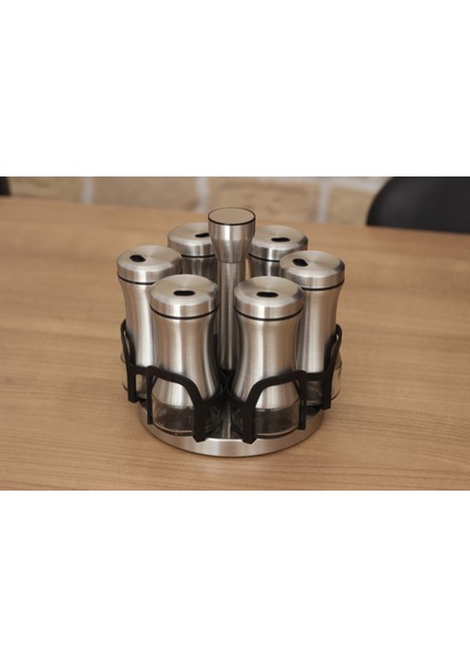 Gümüş Renkli 6'lı Baharatlık Seti MTFK.0127 fırsatları