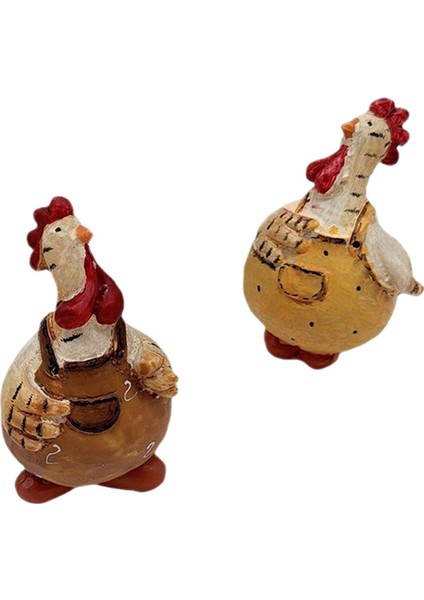2pcs Tavuk Heykeli Dekoratif Modern Reçine Heykel (Yurt Dışından)