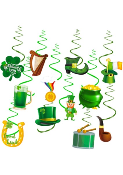 12X St Day Swirls I Odası Için Kağıt Kartları (Yurt Dışından)