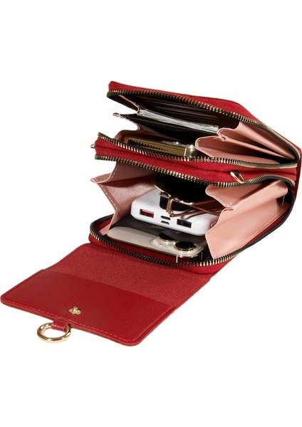 Dokunmatik Ekranlı Cep Telefonu Çantası Kadın Dikey Crossbody Çantası Cep Telefonu Çantası Çok Fonksiyonlu (Yurt Dışından)