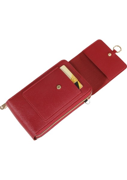 Dokunmatik Ekranlı Cep Telefonu Çantası Kadın Dikey Crossbody Çantası Cep Telefonu Çantası Çok Fonksiyonlu (Yurt Dışından)
