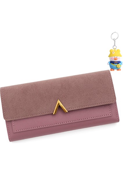 Moda Basit Kadın Uzun Cüzdan Büyük Kapasiteli Kart Tutucu Para Cüzdanı Clutch Fermuarlı Kadın Cüzdanı (Yurt Dışından)