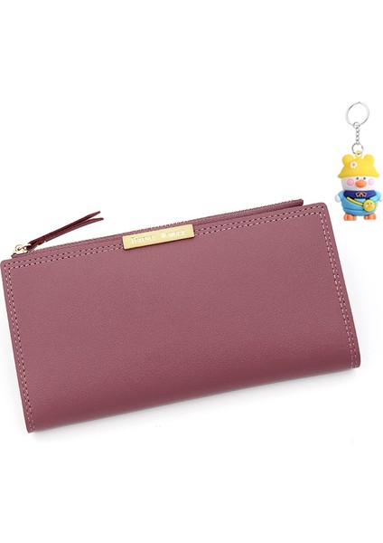 Moda Basit Bayanlar Uzun Cüzdan Büyük Kapasiteli Kart Tutucu Para Cüzdanı Clutch Fermuarlı Cüzdan (Yurt Dışından)