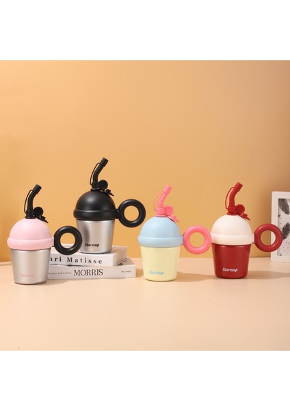 Sevimli Çocuk Termos Bardak Basit Pipetli Bardak Paslanmaz Çelik Taşınabilir Masaüstü Bardak Saplı Büyük Göbek Bardak (Yurt Dışından) fiyatları