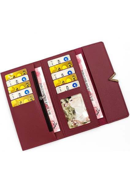 Moda Basit Kadın Uzun Cüzdan Büyük Kapasiteli Kart Tutucu Para Cüzdanı Clutch Fermuarlı Kadın Cüzdanı (Yurt Dışından) indirimleri