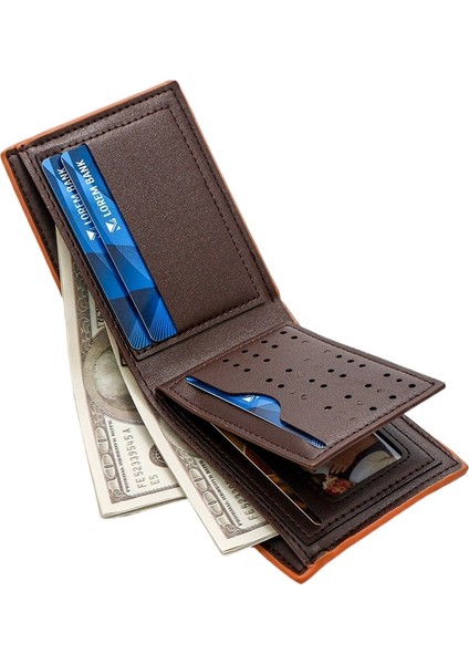 Çok Kart Yuvası Erkek Cüzdanı Kısa Iki Katlı Iş Cüzdanı Harici Kart Cüzdanı Basit (Yurt Dışından) indirimleri