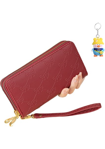 Uzun Bayan Cüzdan Moda Büyük Kapasiteli Çift Fermuarlı Cep Telefonu Clutch Çanta (Yurt Dışından)