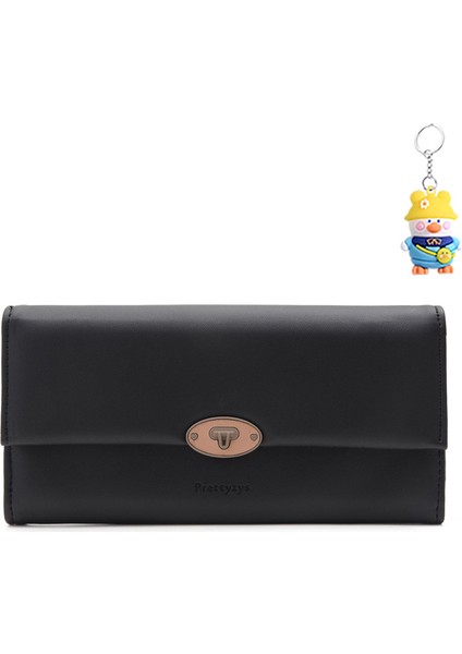 Bayanlar Cüzdan Uzun Moda Büyük Kapasiteli Toka Üç Katlı Clutch Çoklu Kart Yuvası Cüzdan (Yurt Dışından)