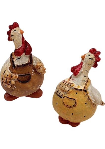 2pcs Tavuk Heykeli Dekoratif Modern Reçine Heykel (Yurt Dışından) modelleri
