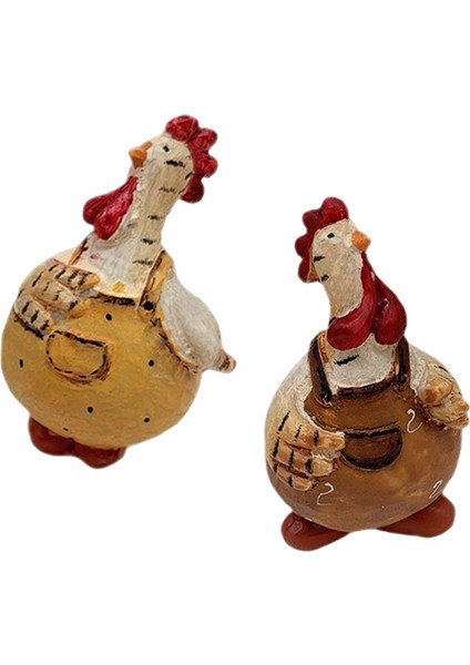 2pcs Tavuk Heykeli Dekoratif Modern Reçine Heykel (Yurt Dışından) indirimleri