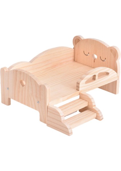 Ahşap Mini Yatak Bjd Bebekler Dekoratif Hayvan Şekli Fotoğraf Proplar Simülasyon Ayı 29X18X12CM (Yurt Dışından) fiyatları
