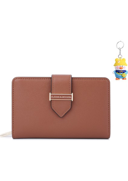 Moda Büyük Kapasiteli Fermuarlı Clutch Çanta Iki Katlı Cüzdan Cüzdan Kadın Kısa Stil (Yurt Dışından)