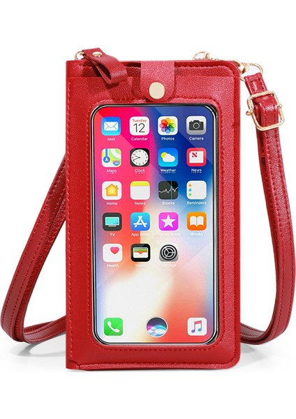 Cep Telefonu Çantası Kadın Çok Fonksiyonlu Dokunmatik Ekran Tek Omuz Crossbody Küçük Çanta Şeffaf Cep (Yurt Dışından)