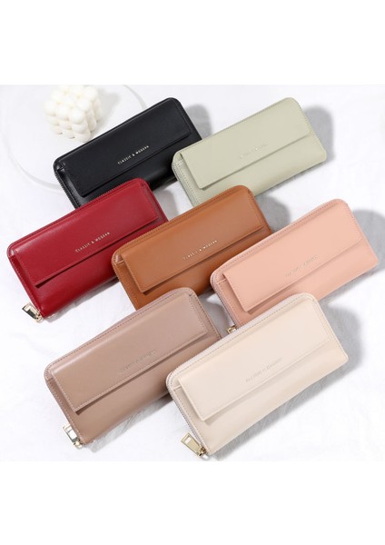 Moda Fermuarlı Kadın Cüzdan Büyük Kapasiteli Çok Fonksiyonlu Cep Telefonu Çantası (Yurt Dışından) fiyatları