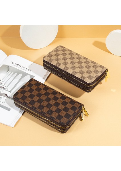 Cüzdan Kadın Büyük Kapasiteli Clutch Çift Fermuarlı Cep Telefonu Çantası Kart (Yurt Dışından) fiyatları