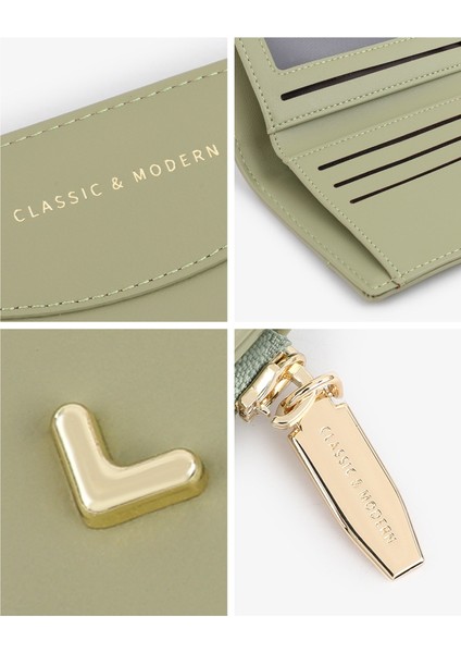 Kısa Iki Katlı Moda Bayan Cüzdan Basit Fermuarlı Para Cüzdanı (Yurt Dışından) indirimleri