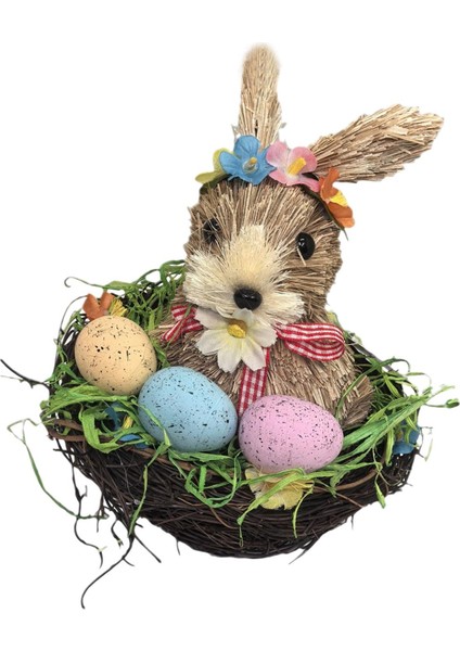 Açı Çiftlik Evi Avlusu Için Dokuma Paskalya Sepeti Figürinleri (Yurt Dışından)