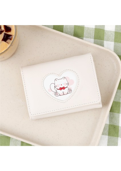 Kızlar Için Kapaklı Kedi Sevimli Kart Tutucu Kısa Çok Yönlü Kadın Cüzdanı (Yurt Dışından) fiyatları