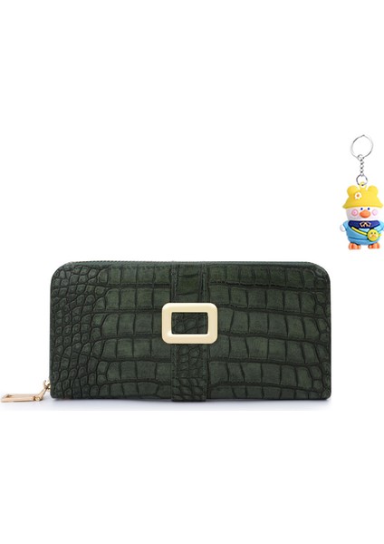 Fermuarlı Clutch Moda Bayan Uzun Cüzdan Çantası Çoklu Kart Yuvası Kart Tutucu Para Cüzdanı (Yurt Dışından)