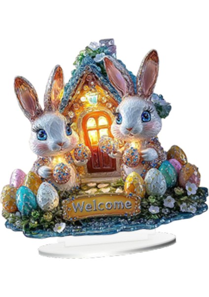 Akrilik Paskalya Tavşanı Dekor Ideal Hediye 2d Tatil Ev Köşesi 20.4CMX20CM Için Düz Işaret (Yurt Dışından) modelleri