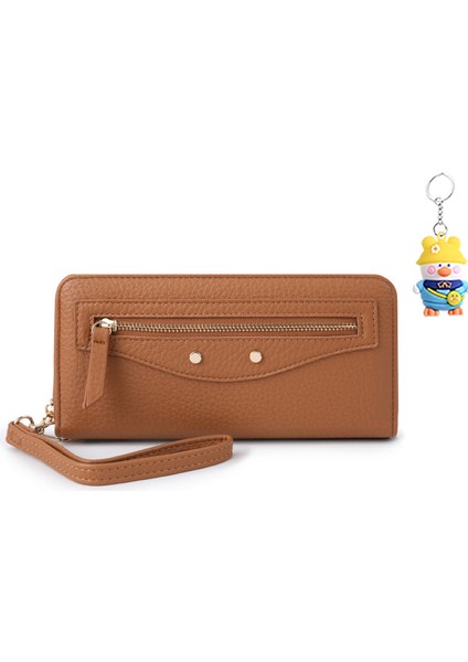 Fermuarlı Kadın Uzun Cüzdan Kadın Moda Madeni Para Cüzdanı Çoklu Kart Yuvası Kart Tutucu (Yurt Dışından)