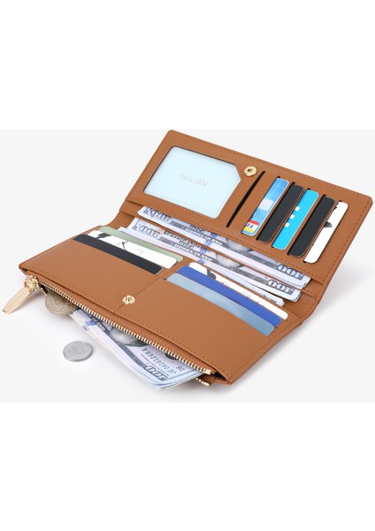 Moda Uzun Büyük Kapasiteli Kadın Cüzdan Kızlar Kart Tutucu Küçük Para Cüzdanı (Yurt Dışından) modelleri