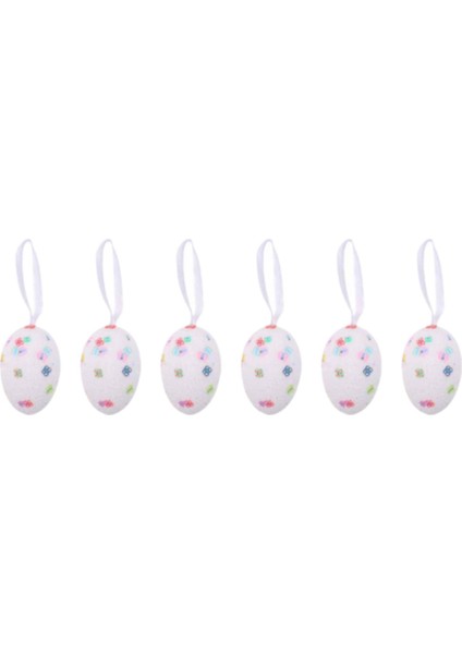 6pcs Paskalya Yumurta Asma Süsler Dıy Crafts Tree Sundurma Beyaz Için Paskalya Dekoru (Yurt Dışından)