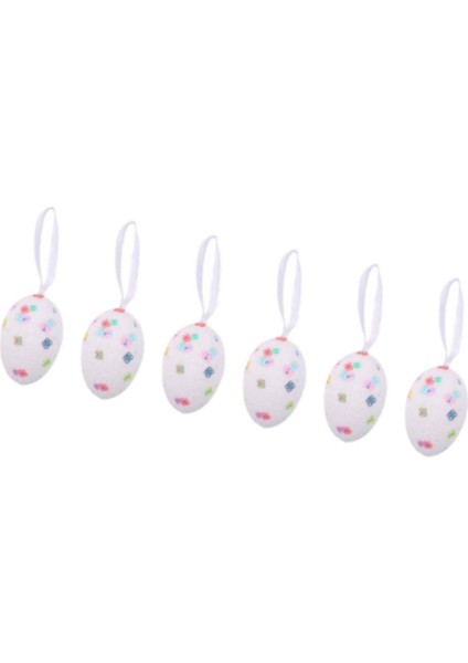 6pcs Paskalya Yumurta Asma Süsler Dıy Crafts Tree Sundurma Beyaz Için Paskalya Dekoru (Yurt Dışından) fırsatları