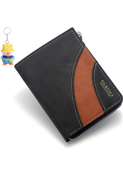 Erkek Kısa Cüzdan Çoklu Kart Yuvası Kart Tutucu Iş Cüzdanı Erkek Basit Para Cüzdanı (Yurt Dışından)