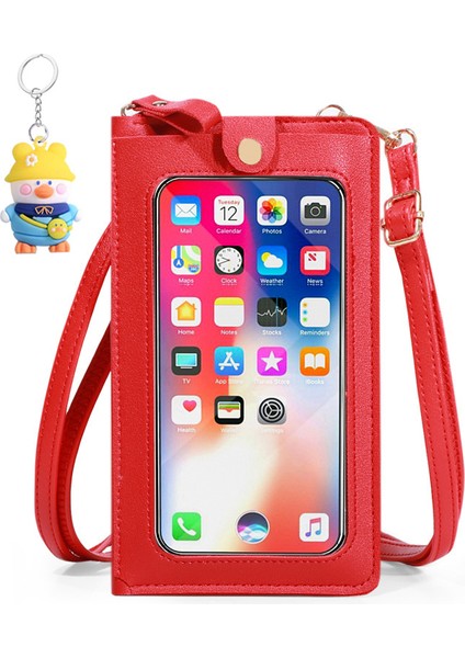 Cep Telefonu Çantası Kadın Çok Fonksiyonlu Dokunmatik Ekran Tek Omuz Crossbody Küçük Çanta Şeffaf Cep (Yurt Dışından)