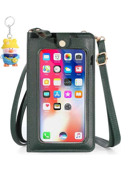 Cep Telefonu Çantası Kadın Çok Fonksiyonlu Dokunmatik Ekran Tek Omuz Crossbody Küçük Çanta Şeffaf Cep (Yurt Dışından)